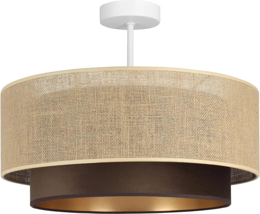 Felületre szerelt csillár SARTA 1xE27/60W/230V átm. 45 cm barna/juta