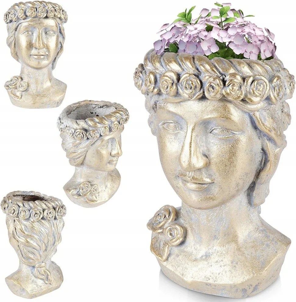 Virágtartó Arany Fej Növényvédő Virágok Gyógynövények Szobor Virágtartó