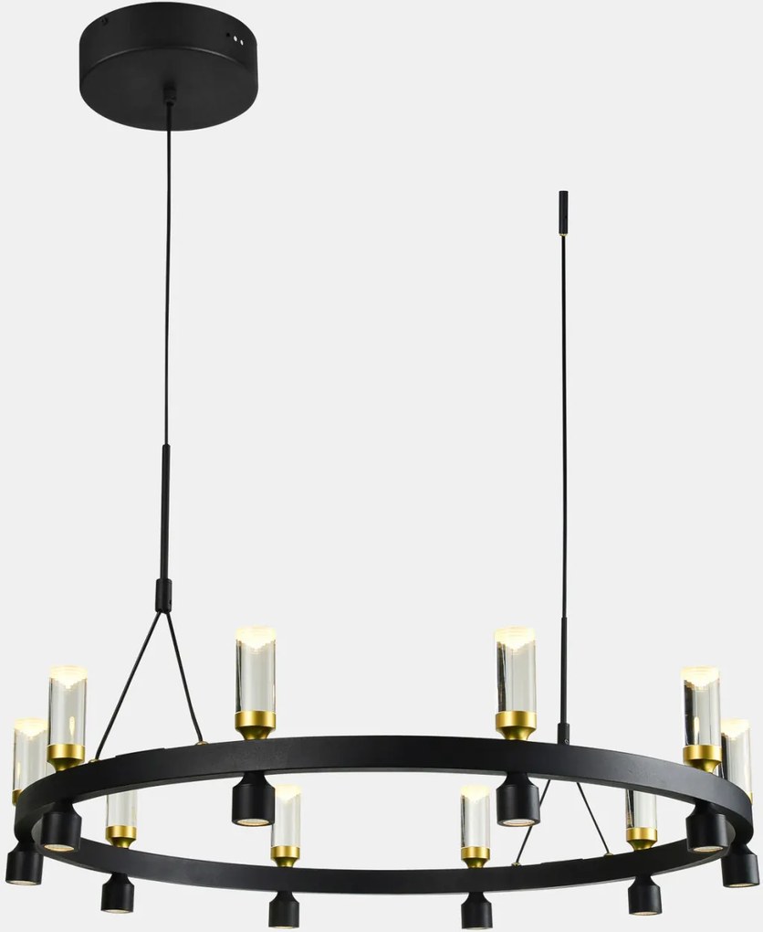 ITALUX PND-83812-20 ALMELO Modern Függesztett Lámpa Fekete, Átlátszó, Arany LED IP20