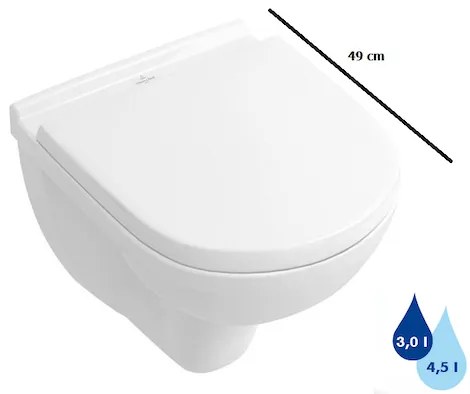 Villeroy &amp; Boch O.Novo wc falra szerelhető fehér színben fényes felülettel hátsó kifolyással 56881001