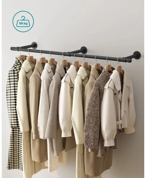 Falra szerelhető vállfatartó LINEA, fekete