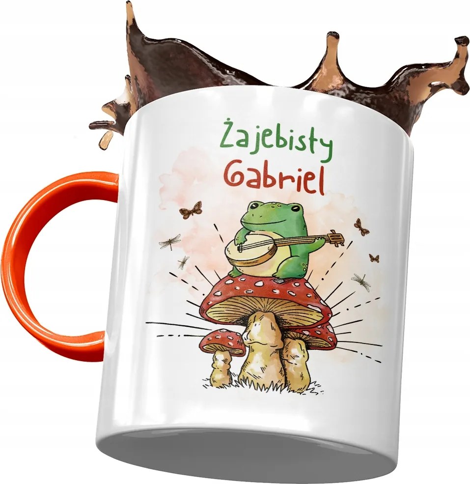 Narancssárga bögre Gabriela Gabrysia Férj Ajándék Nyomtatott Fotóval