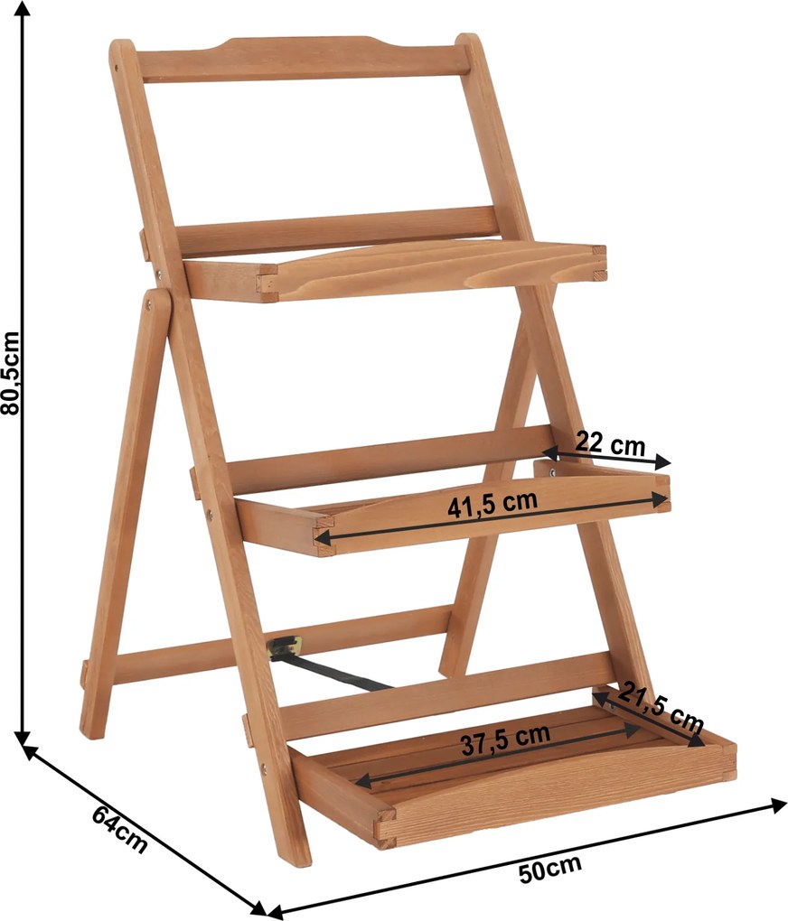 Polcállvány, 3 polcos, égerfa, IMPERO