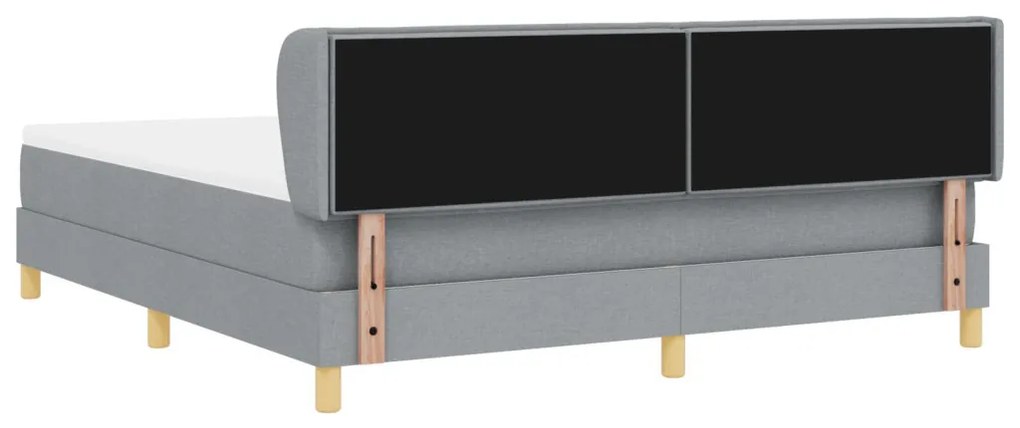 vidaXL Boxspring Ágy Mattal Világosszürke 180x200 cm Szövet
