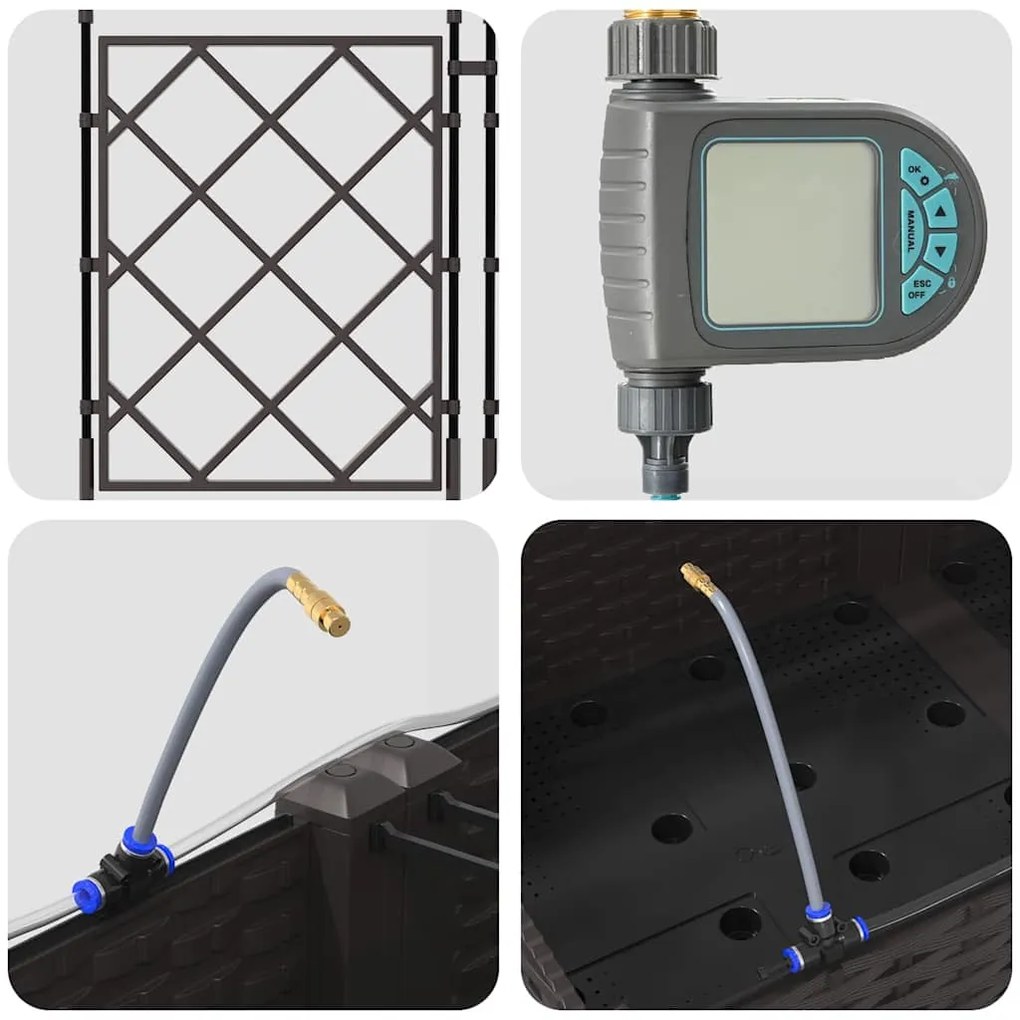 Kerti ültetők Barna 120 x 120 x 126 cm Acél