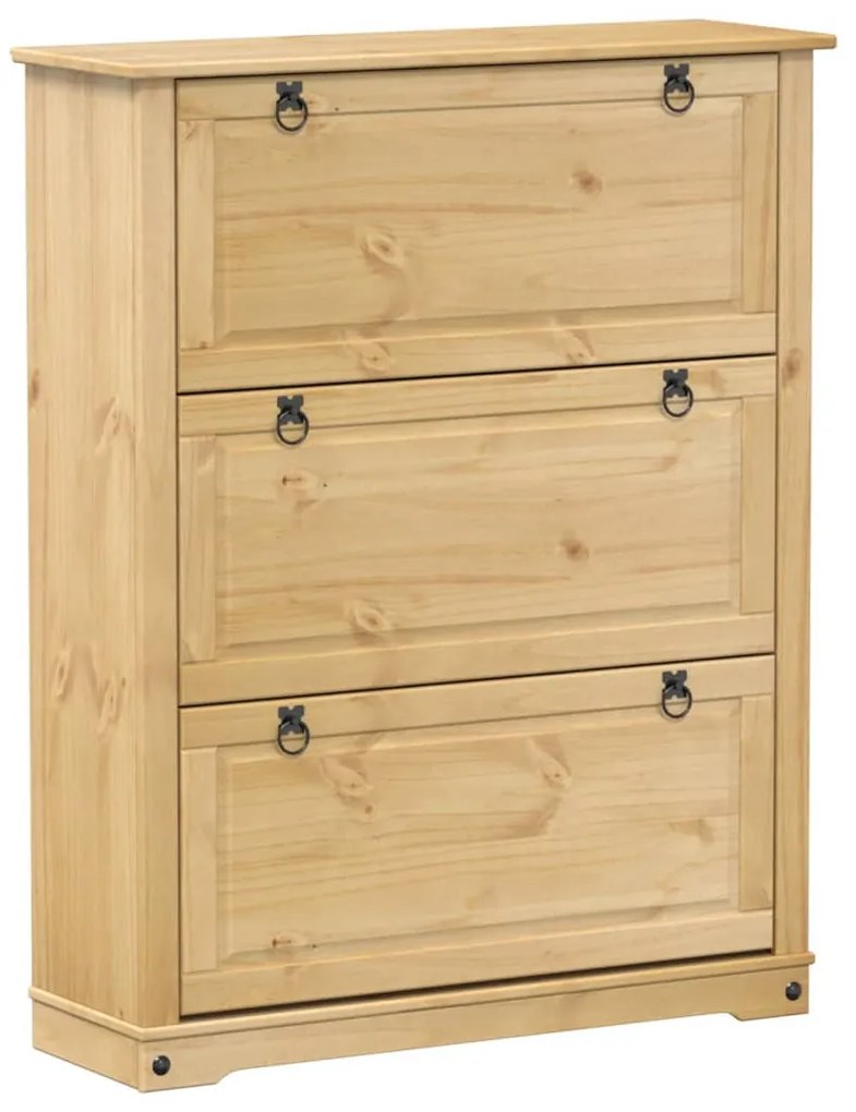 Corona tömör fenyőfa cipőszekrény 99x32x124,5 cm