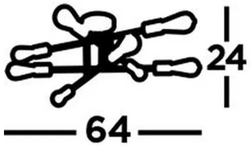 Searchlight 8048-8BK - Felületre szerelhető csillár ARMSTRONG 8xE27/60W/230V sárgaréz