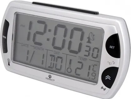 Kvarc ébresztőóra LCD rádiós vezérléssel Perfect 358
