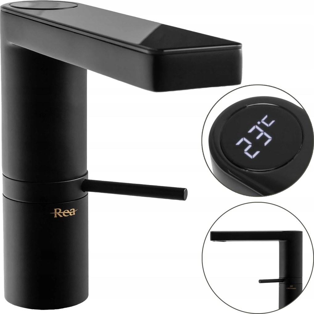Mosdó csaptelep fekete Amar Black Alacsony kijelző Digitális érzékelő Rea