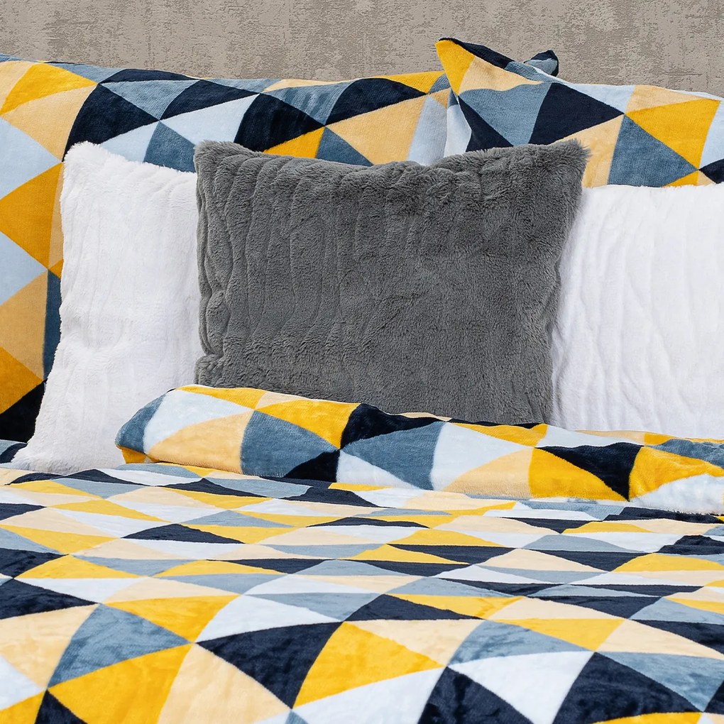 4Home Scandi triangle mikroflanel ágyneműhuzat, 140 x 220 cm, 70 x 90 cm, 140 x 220 cm, 70 x 90 cm