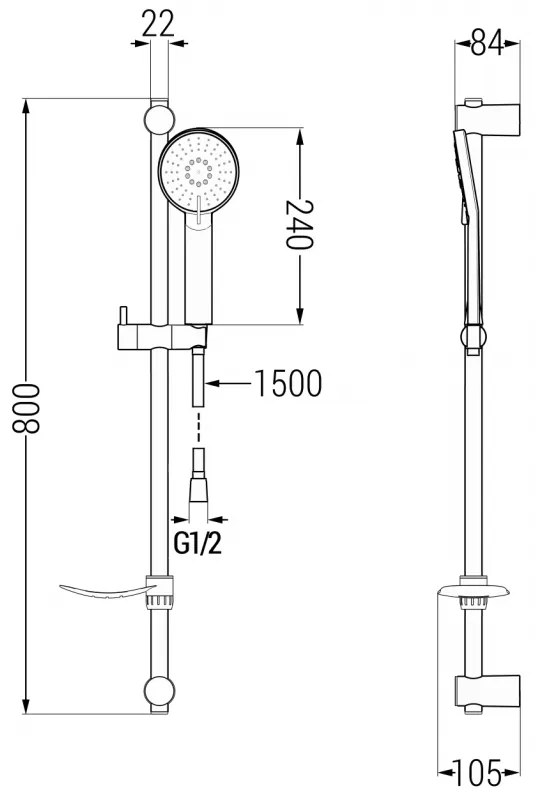 Mexen Royo fürdőszett DF40, fekete - 72213DF40-70