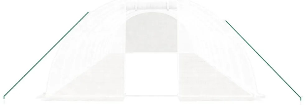 fehér acélvázas melegház 40 m² 10x4x2 m