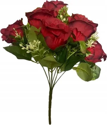 Műrózsa csokor Művirág Rózsa x7 Váza #5