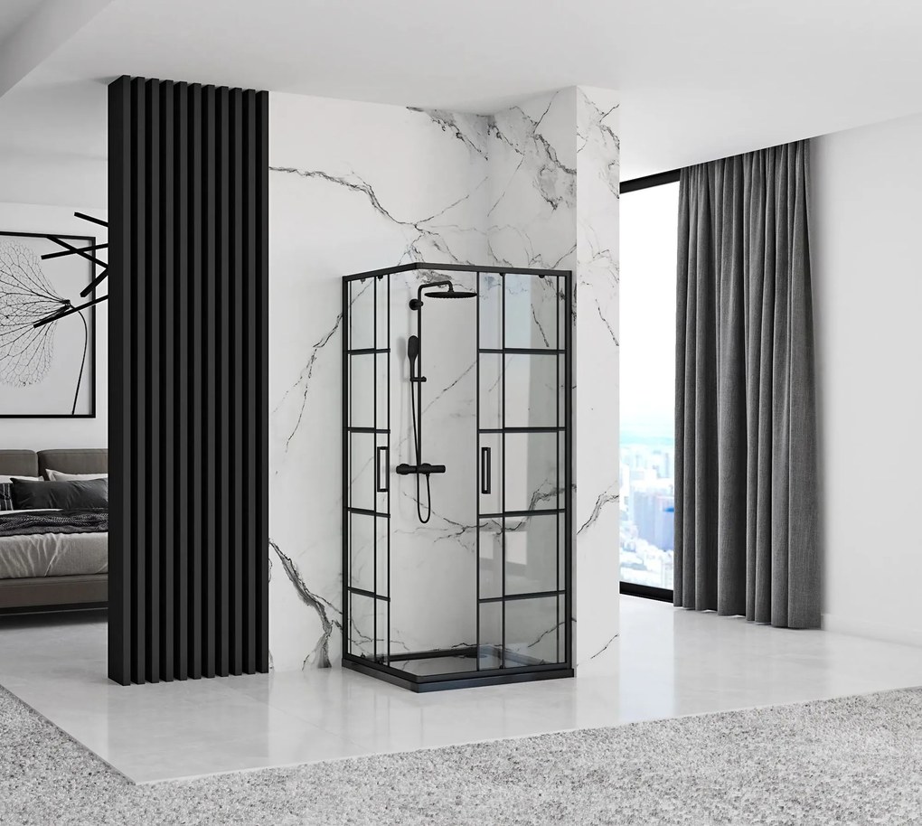 Zuhanykabin Rea Concept Black 90x90