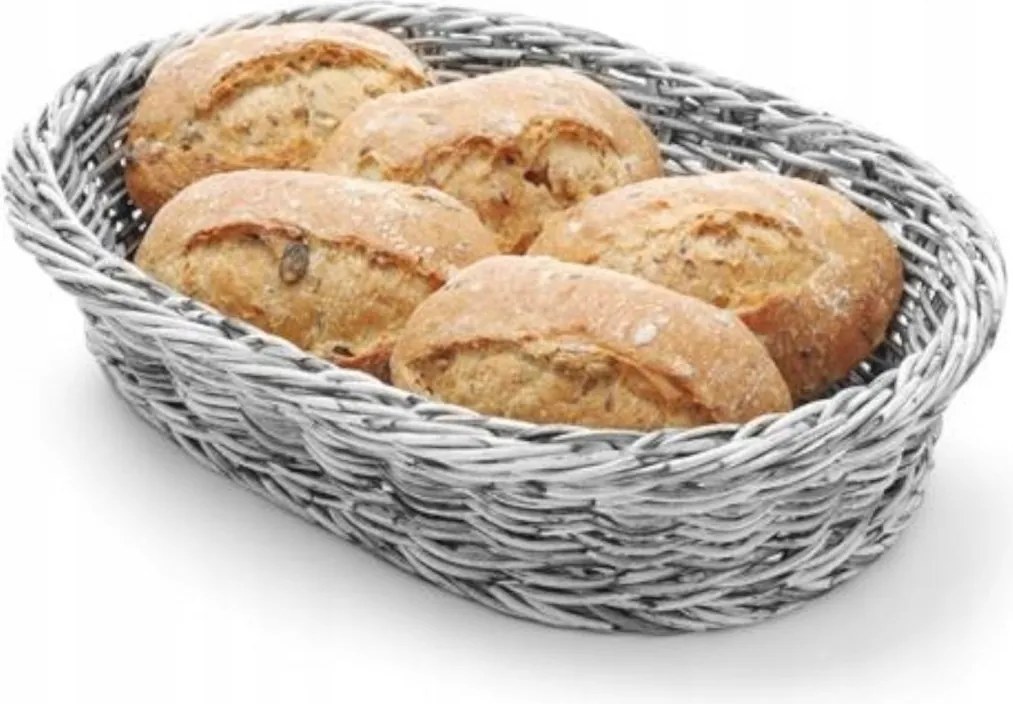 Kenyértartó kosár ovális szürke 320x230x70 mm Hendi 426647