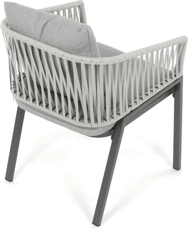 Kerti szék, fém, polyrattan, szürke, AZC-S1430 GREY