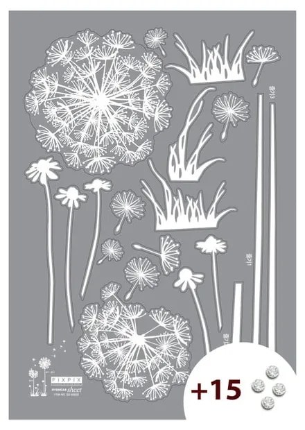 Dandelion Flowers 15 darabos öntapadós matricaszett Swarovski kristályokkal - Ambiance