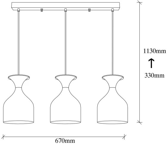 SIVANI kábeles csillár 3xE27/40W/230V fehér/réz