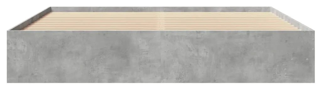 betonszürke szerelt fa ágykeret matrac nélkül 180 x 200 cm