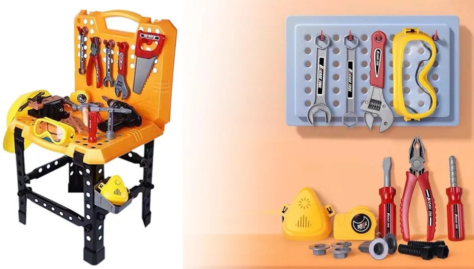 Játék szerszám asztal, 100 db-os