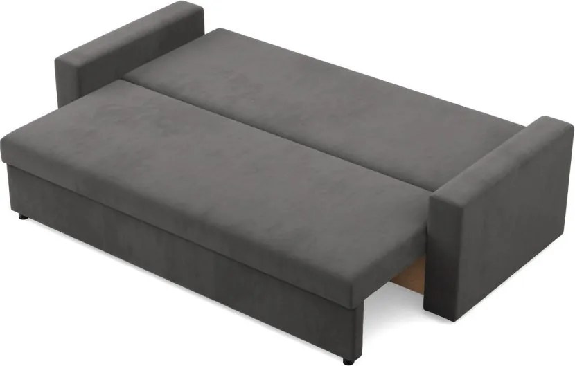 Zeus kanapéágy, szövet anyag, bonell töltet, egyenes kartámasz, szürke