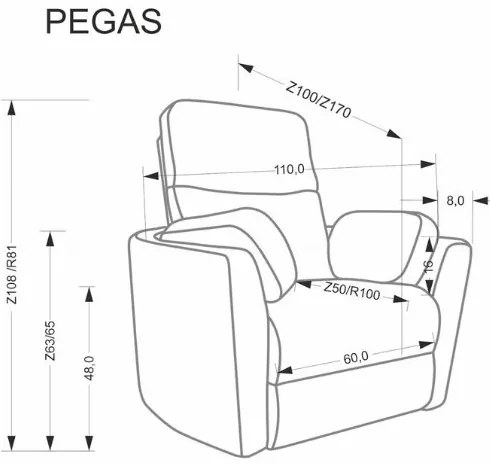 Pegas dönthető és 360 fokban forgatható fotel szürke