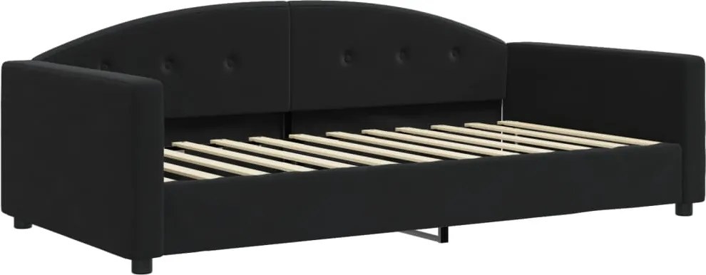 vidaXL fekete bársony kanapéágy 100 x 200 cm