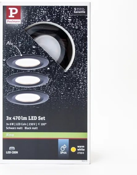 Paulmann 94473 - KÉSZLET 3xLED/6W IP44 Fürdőszobai beépíthető lámpa NOVA 230V