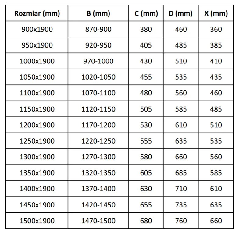 Mexen APIA zuhany tolóajtó 100 cm-es nyitásig, 845-100-000-01-00