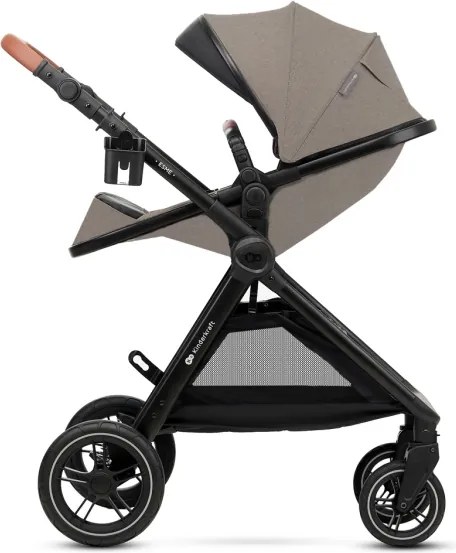 KINDERKRAFT - Kombinált babakocsi 3in1 ESME Sand bézs + autósülés MINK PRO
