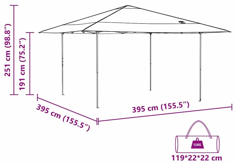Pop-up napernyő sátor Kék 400 x 400 cm szövet