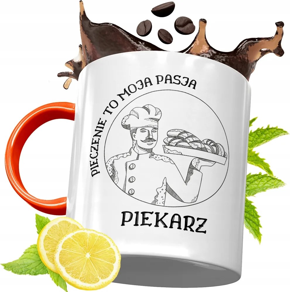 Narancssárga Bögre Péknek Ajándék fényképes nyomtatással