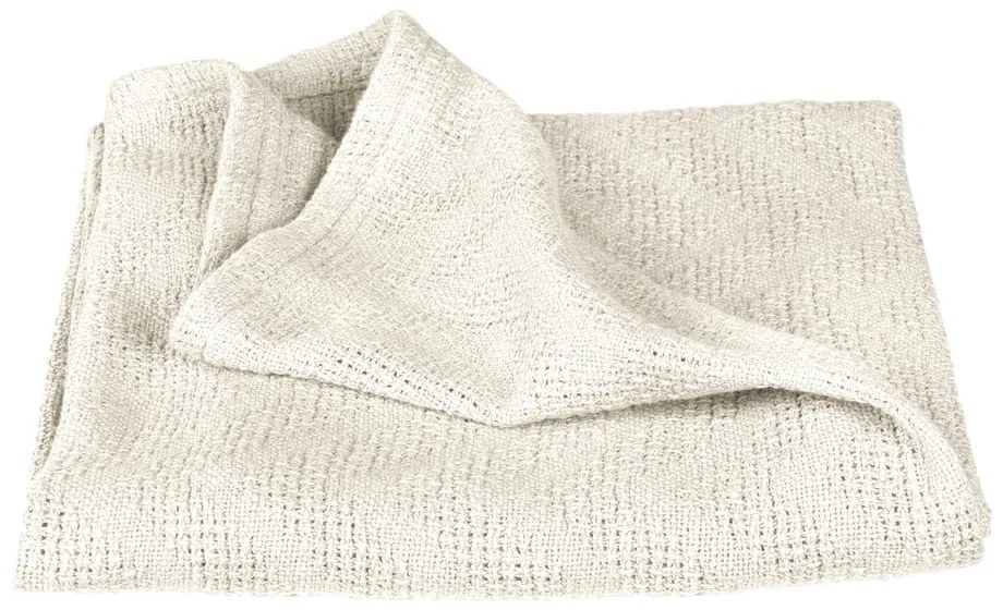 Krémszínű bio pamut kötött gyerek takaró 80x80 cm Seashells – Roba