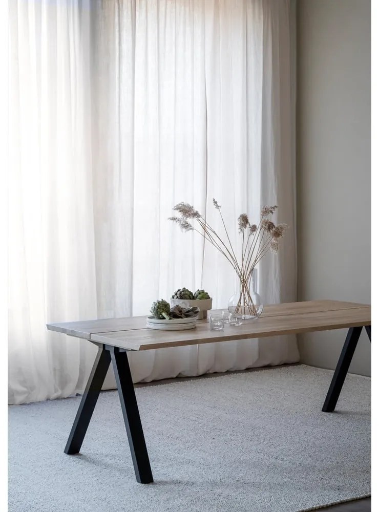 Bővíthető étkezőasztal tölgyfa asztallappal 220x100 cm Carradale - Rowico