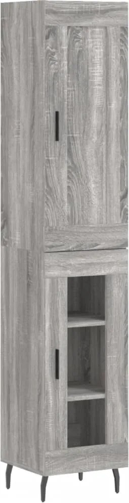 vidaXL szürke sonoma szerelt fa magasszekrény 34,5 x 34 x 180 cm