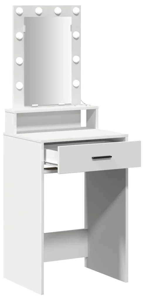 LED világítású sminkasztal Fehér 50x41x140 cm