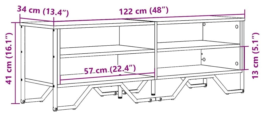 fekete szerelt fa TV-szekrény 122 x 34 x 41 cm