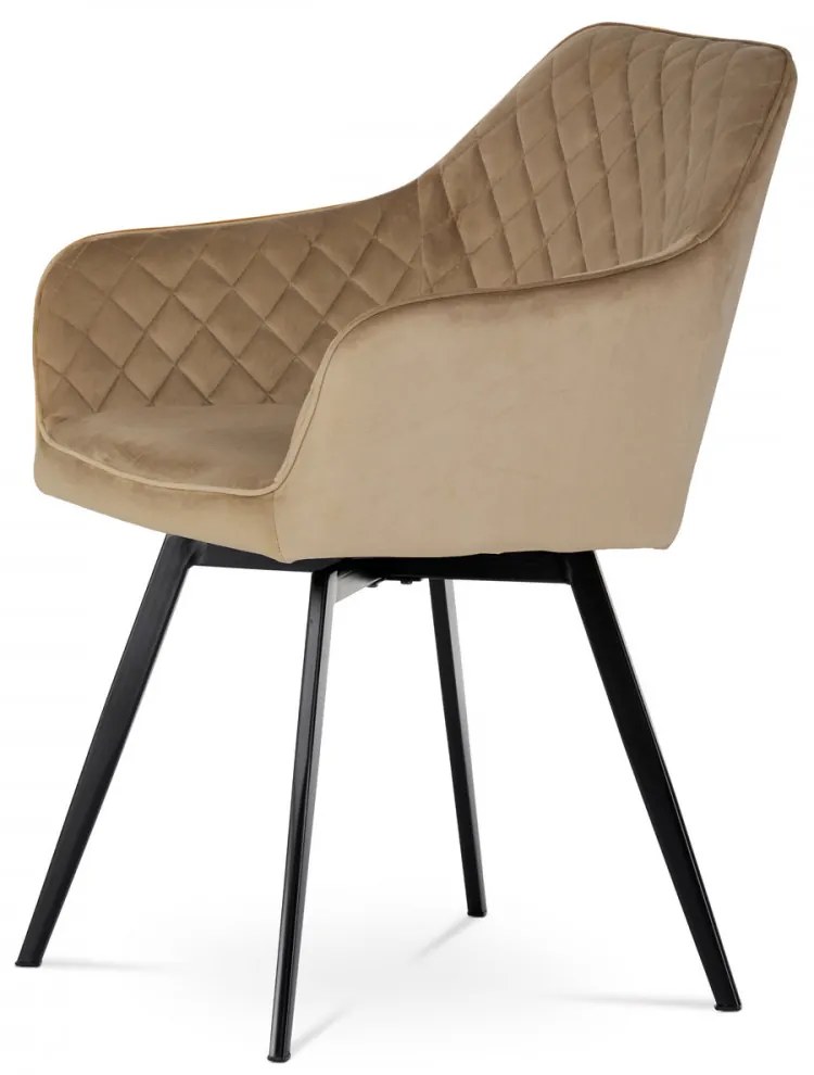 Scaun pivotant cu tapițeria de catifea culoare cappuccino DCH-425