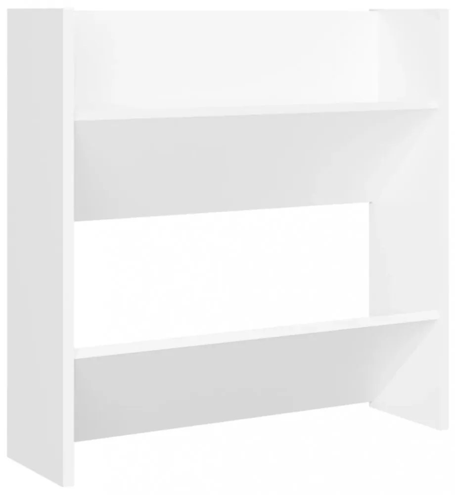 4 db fehér szerelt fa fali cipősszekrény 60 x 18 x 60 cm