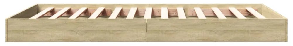 sonoma tölgy színű szerelt fa ágykeret matrac nélkül 100x200 cm