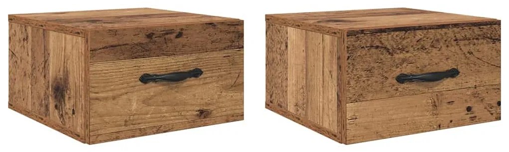 Éjjeliszekrény fiókkal 2 pcs Régi fa 35 x 35 x 20 cm Faanyag