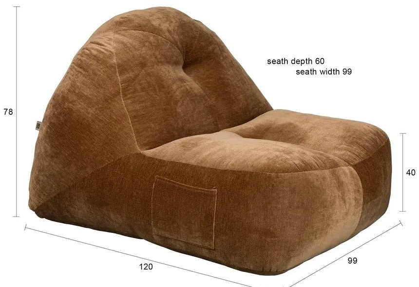 Barna babzsákfotel Tombag – Dutchbone