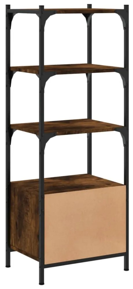 3 szintes füstös tölgy szerelt fa könyvespolc 41x30x109,5 cm