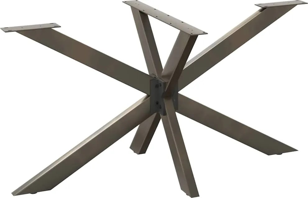 vidaXL étkezőasztal pók alakú fekete acél láb 150x78x(72-73) cm