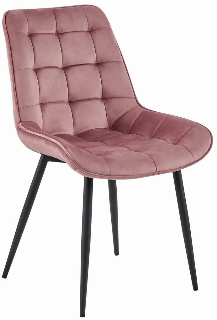 BERA sötét rózsaszín bársony szék fekete lábakkal