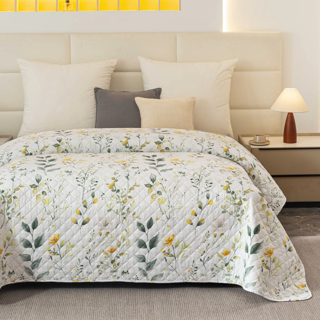 Ágytakaró CITRUS GARDEN, fehér Méret: 170 x 210 cm