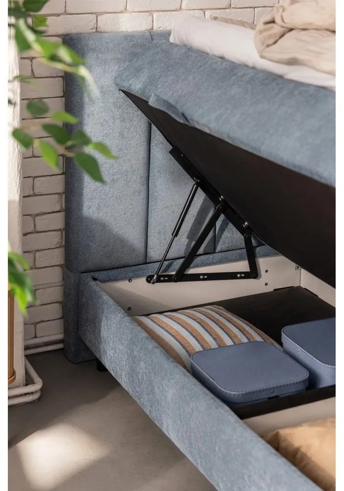 Kék ágyneműtartós boxspring ágy 180x200 cm Elva Bold – Bonami Selection