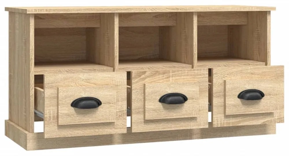 sonoma tölgy színű szerelt fa TV-szekrény 100x35x50 cm