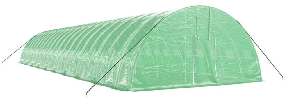 zöld acélvázas melegház 120 m² 20 x 6 x 2,85 m