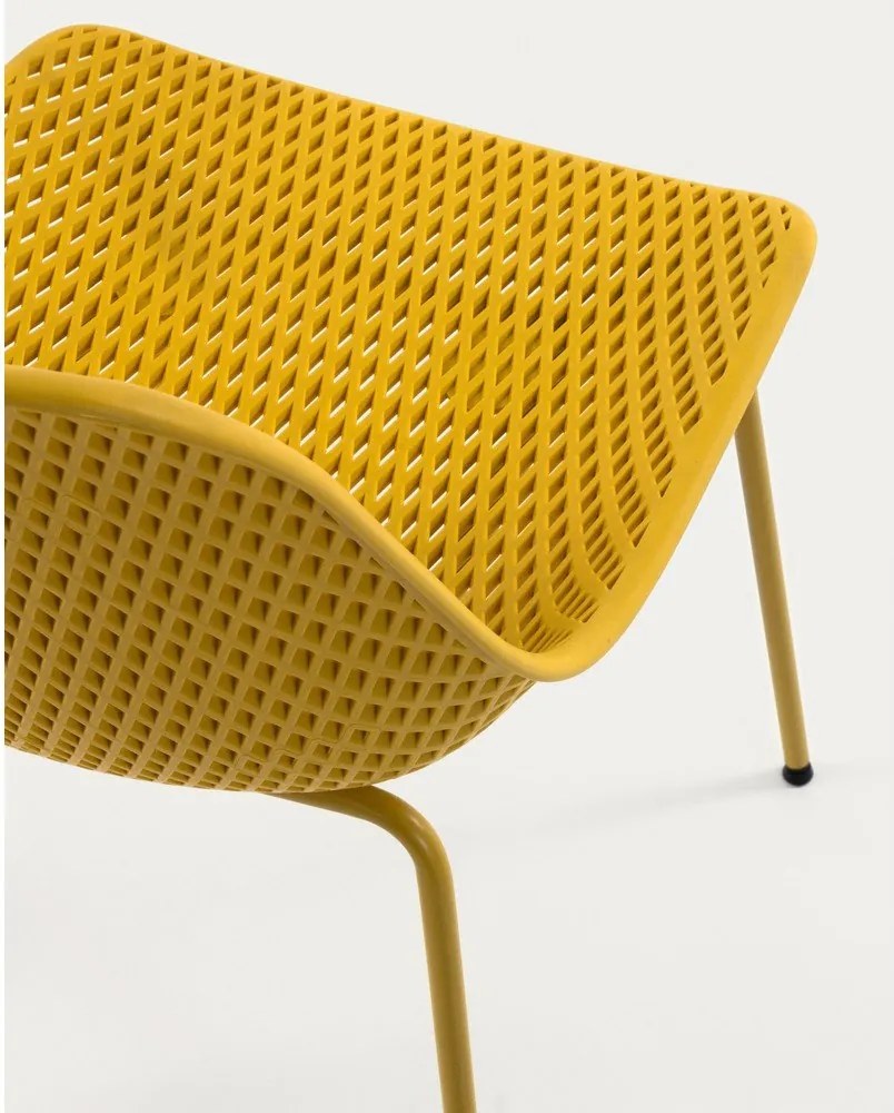 Sárga fém kerti szék Quinby – Kave Home